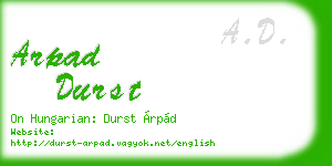 arpad durst business card