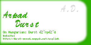 arpad durst business card